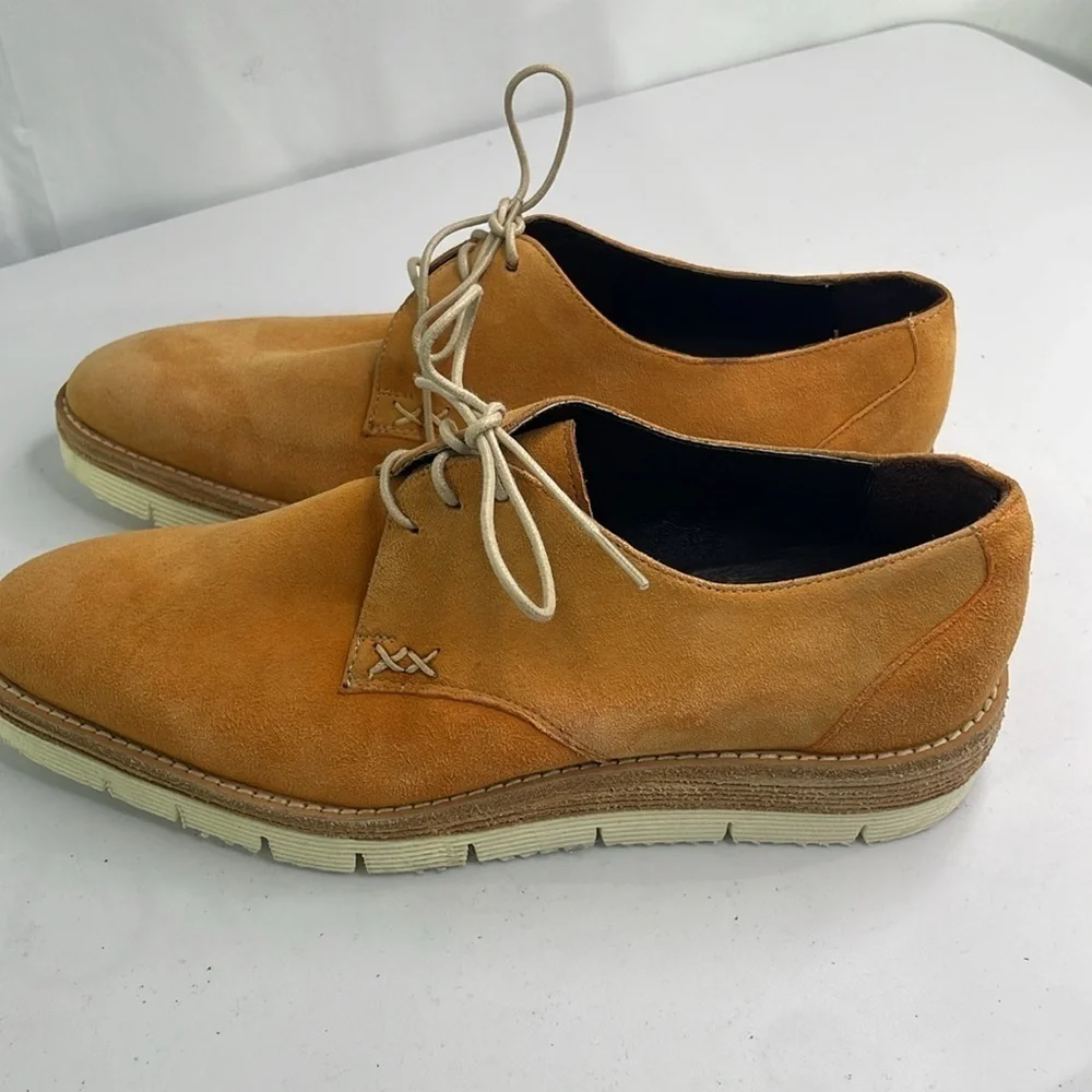 Hardy light orange suede lace up shoes
